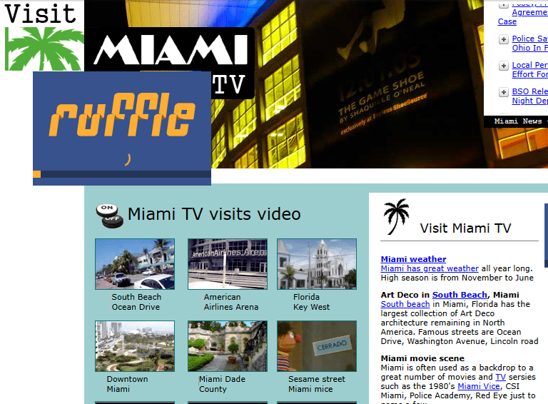 Online platformconcept:"Did you Visit Miami dot TV?"