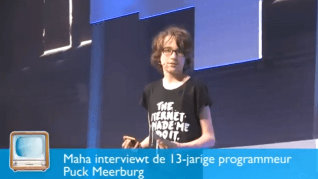 Maha van AtMostTV interviewt het 13-jarig IT-wonderkind Puck Meerburg.