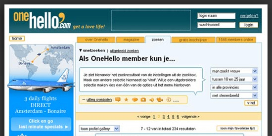 Social Portal Onehello –  Planet datingsite met social local mobile