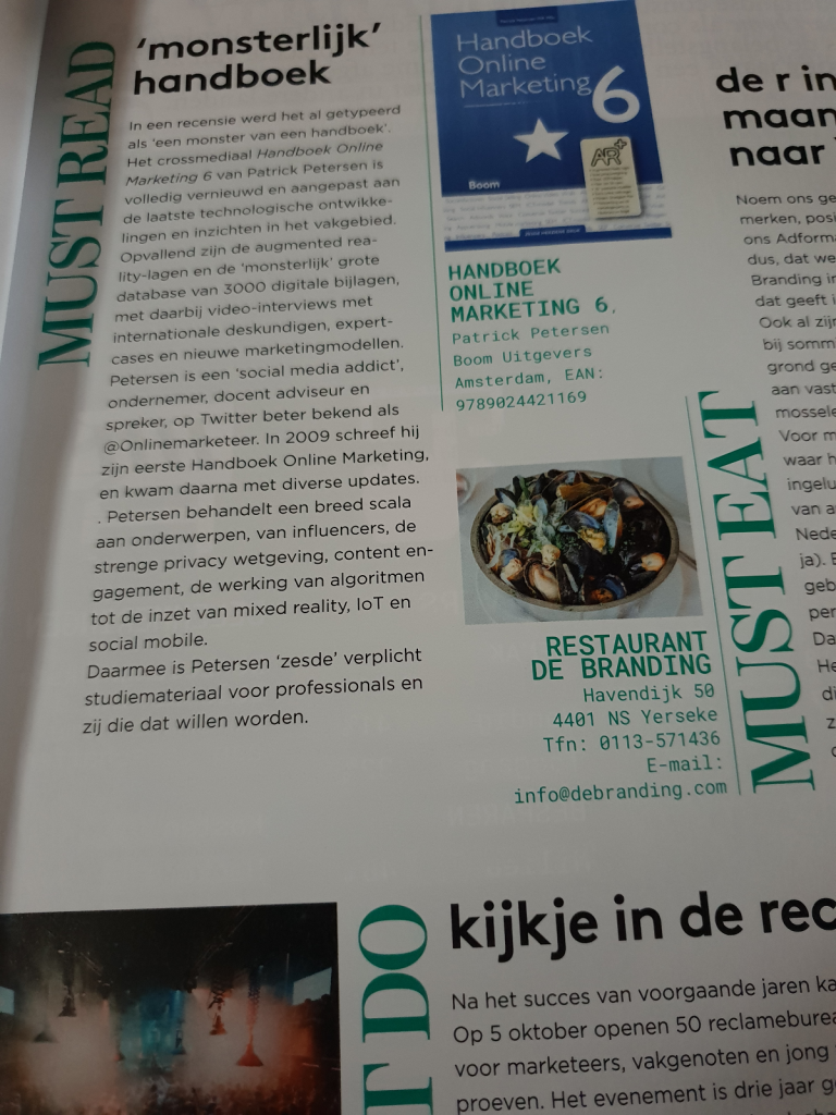 Review Adformatie magazine Handboek Online Marketing 6